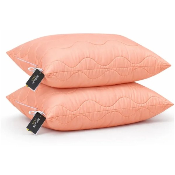 Фото - Набор одеяло полуторное + подушка MirSon BamBoo Всесезонное №№1743 Eco Light Coral 155x215 + 50x70 средняя (2200003710588)